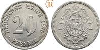 20 Pfennig 1876 C Kaiserreich:  vz interessanter Stempelfehler !!