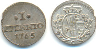 Sachsen: Friedrich August III., 1733-63: 1 Pfennig