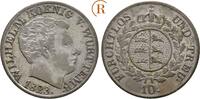 10 Kreuzer mit dem W unter dem Wappen 1823 Württemberg: Wilhelm I, 1816-1864: ss sehr selten !!