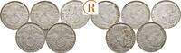 Drittes Reich: 2 Reichsmark Lot 5 Stück -