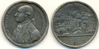 Sachsen Coburg Saalfeld: Ernst Friedrich,1764-1800 Zinnmedaille. Sieg über die Türken bei F