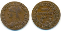 Frankreich: Convention, 1792-1795: 5 Centimes. BB. Strassburg