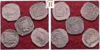 Böhmen Königreich: Pfennig Erlangen. Lot 5 Stück König Wenzel IV, 1378-1419: -