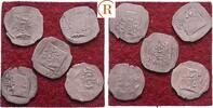 Böhmen Königreich: Pfennig Erlangen. Lot 5 Stück König Wenzel IV, 1378-1419: -