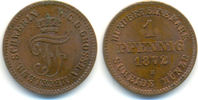Mecklenburg Schwerin: 1 Pfennig Friedrich Franz II, 1842-1883: