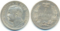 Serbien: 1 Dinar Milan IV. Obrenowitsch, 1868-1882-1889