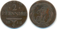 Schwarzburg Rudolstadt: 2 Pfennig Friedrich Günther, 1807-1867: