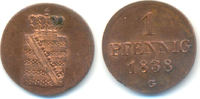 Sachsen: 1 Pfennig Friedrich August II, 1836-1854: