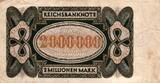 Deutschland 2 Millionen Mark 1923 Ro 89F E/Ha 2 Mulionen