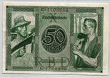 Deutschland 50 Mark 1920 Ro 62a Serie X/C ohne Fasern UNIKAT