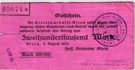 Deutschland 200000 Mark 9.8.1923 Alzey Keller 87b Stempel A Lit.O Wertzeile:102mm Datumzeile:48mm (09674)