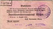 Deutschland 200000 Mark Alzey Keller 87b Lit.RR Wertzeile:98mm Datumzeile:48mm -