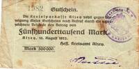 Deutschland 500000 Mark Alzey Keller 87d Serie F Stempel C Wertzeile:98mm Dz.:48mm Wertziffer:16,5mm -