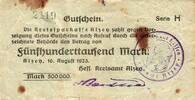 Deutschland 500000 Mark Alzey Keller 87d Serie H Stempel A Wertzeile:98mm Dz.:54mm Wertziffer:14,5mm -