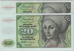 Deutschland 20 DM Deutsche Mark 1960 Ro 264c J/J Pair - Pärchen nachfolg... 100,00 EUR kostenloser Versand