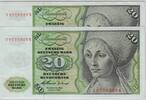 Deutschland 20 DM Deutsche Mark 1960 Ro 264c J/K Pair - Pärchen nachfolg... 90,00 EUR kostenloser Versand