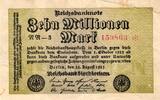 10 Millionen Mark 1923 Deutschland Ro 105a NN altdeutsch RAR 