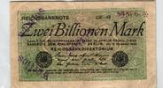 Deutschland 2 Billionen Mark 1923 Ro 132x FZ:OE BZ:43 Wz.:Wellenbänder 5... 1500,00 EUR kostenloser Versand