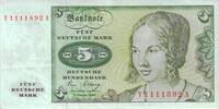 Deutschland 5 DM Deutsche Mark 1980 Ro 285b Y/A Replacement / Ersatznote... 12,00 EUR  zzgl. 3,50 EUR Versand