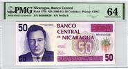 Nicaragua 50 Cordobas P177b PMG 64 Serie B -