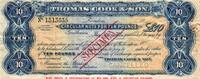 England 10 Pounds Circular Note Specimen Cancelled -