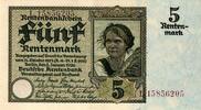 Deutschland 5 Mark Ro 164bF Serie L KN braun -