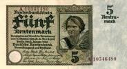 Deutschland 5 Mark Ro 164bF Serie A KN braun -
