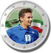 2 Euro Coloured Coin Football Star- Roberto Baggio