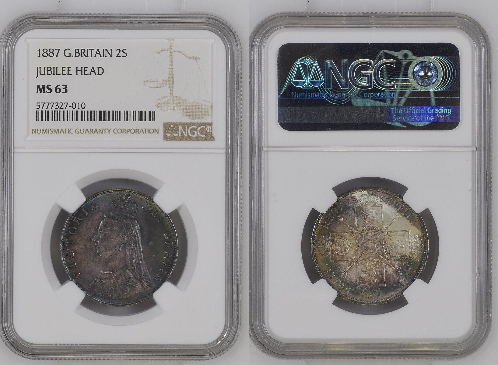 G.BRITAIN 2S 1887 Great Britain – 2 Shillings (Florin) “Jubilee