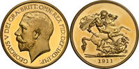G.BRITAIN 5SOV 1911 George V “Five Sovereign” (£5) NGC PF 64 CAMEO