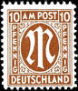 Bizone 10 Pfg. AM-Post, gez. L 11œ, postfrisch, Fotoattest Hettler BPP:  echt und einwandfrei , Mi. 500,-   ** postfrisch