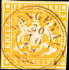 3 Kreuzer  Württemberg Ortsstempel  LANGENAU 30/10 59 , Doppelkreisstempel, ideal zentrisch klar auf  im Normalschnitt, gepr. Irtenkauf BPP gebra...