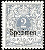 Deutsches Reich Krone 2 Pfg /Adler grau mit Specimen-Aufdruck, postfrisch, Mi. 280.- -