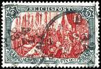 Deutsches Reich 5 Mark Reichspost, Type II, gestempelt Berlin S 42 23.1.01 5-6N, tadellose Erhaltung, Fotoattest Dr. Oechsner BPP: Die Erhaltung ist vollkommen einwandfrei., Mi. 500.- -