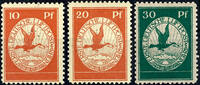 Deutsches Reich 10 Pfg bis 30 Pfg Flugpost am Rhein und Main, tadellos postfrischer Satz mit 3 Werten, Mi. 230.- -