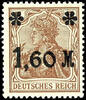 Deutsches Reich 1,60 Mark auf 5 Pfg Germania, dunkelbraun, Aufdruck mattglänzend, tadellos postfrisch, gepr. Tworek BPP, Mi. 230.- -