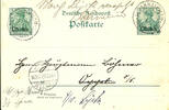 Deutsche Post in China Stempel 5 Pfennig SCHANHAIKWAN auf Ganzsache Germania und zufrankierter Germania, beide mit Aufdruck China, tadellos, gelaufen mit Ankunftsstempel, Mi./Arge 205.- -