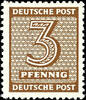 SBZ 3 Pfg. Ziffer, dunkelockerbraun, Wz. steigend, postfrisch, gepr. Ströh BPP, Mi. 200.- -