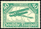 Deutsches Reich 40 Pfennig Flugpostausgabe 1919, blassgrün, postfrisch, tadellose Erhaltung, signiert Bechtold BPP und Fotobefund Hartmut Winkler BPP echt und absolut mangelfrei erhalten., Mi. 260.- -