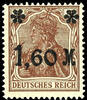 Deutsches Reich 5 Pfennig 1,60 M auf Germania, dunkelbraun, Aufdruck matt glänzend, postfrisch, tadellos Erhaltung, signiert, Fotobefund Dieter Weinbuch BPP (2024) echt und einwandfrei, Mi. 230.- -