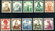 Deutsches Reich 3 Pfennig bis 40 Pfennig Volkstrachten, kompletter Satz mit zehn Werten, postfrisch, tadellose Erhaltung, Mi. 200.- -
