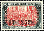 Deutsche Post in Marokko 5 Mark 6 Pes. 25 Cts. auf Deutsches Reich, Papier mit Wasserzeichen, postfrisch, tadellose Erhaltung, Mi. 420.- -