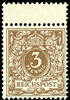 Deutsches Reich 3 Pfennig Krone/Adler lebhaftorangebraun, oben anhängender Zwischensteg, postfrisch, tadellose Erhaltung, geprüft Petry BPP, Mi. 130.- -