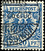 Deutsches Reich Krone 20 Pfg /Adler schwarzblau, tadellos gestempelt, gepr. Zenker BPP, Mi. 90.- -