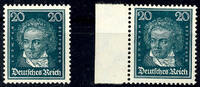 Deutsches Reich 20 Pfg Beethoven, 2x je tadellos postfrisch, Mi. 340.- -