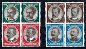 Deutsches Reich 3 Pfennig bis 25 Pfennig Kolonialgedenkfeier: Kolonialforscher; vier Werte, je im waagerechten Paar, tadellos postfrisch, Mi. 380.- -