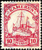 Kamerun Stempel NJASSI, kpl. schwarzblauer Stempel vom 18.7.14, auf 10 Pfg, Kabinett -