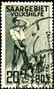 Saargebiet 20 C., Volkshilfe 1926, Plattenfehler: Apostroph zwischen L und K, gestempelt, Fotobefund Ney. echt und einwandfrei, Mi. 300.- -