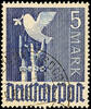 Alliierte Besetzung 5 Mark Taube dkl.lilaultramarin, gestempelt, gepr. Schlegel BPP, Mi. 100,- -