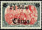 Deutsche Post in China 5 Mark mit Aufdruck 'China 2 1/2 Dollar', postfri... 95,00 EUR  zzgl. 4,50 EUR Versand